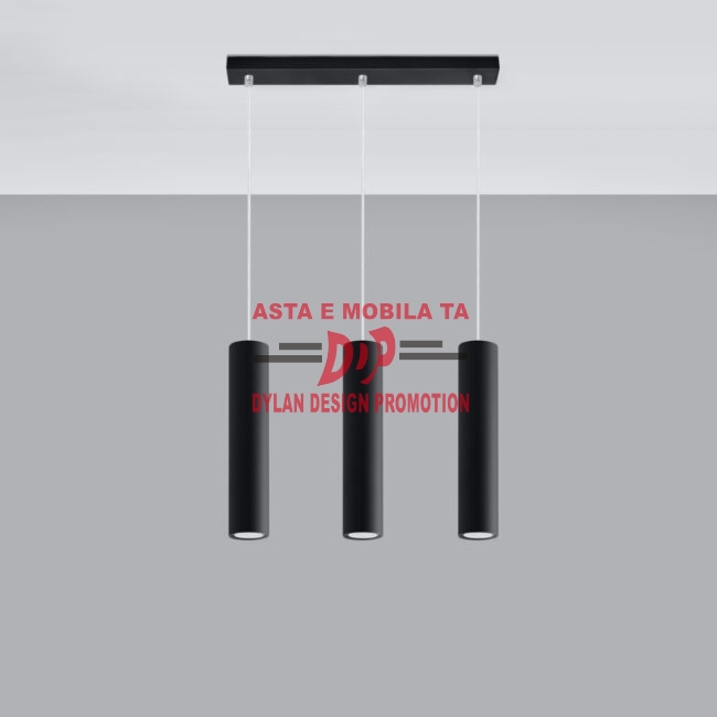 Lampă suspendată LAGOS 3L negru