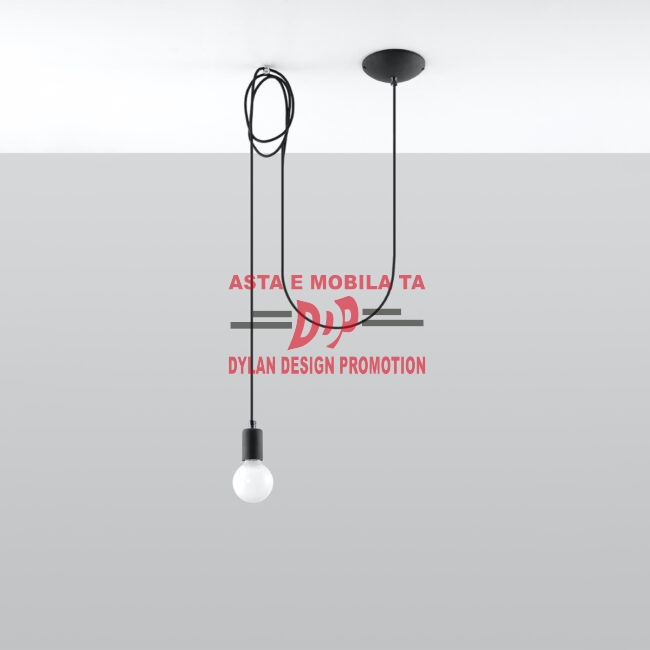 Lampă suspendată EDISON 1 negru