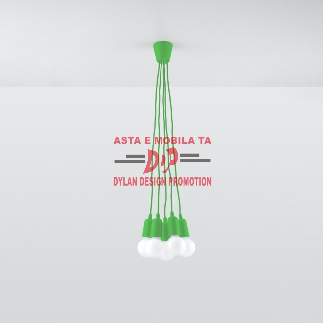 Lampă suspendată DIEGO 5 verde