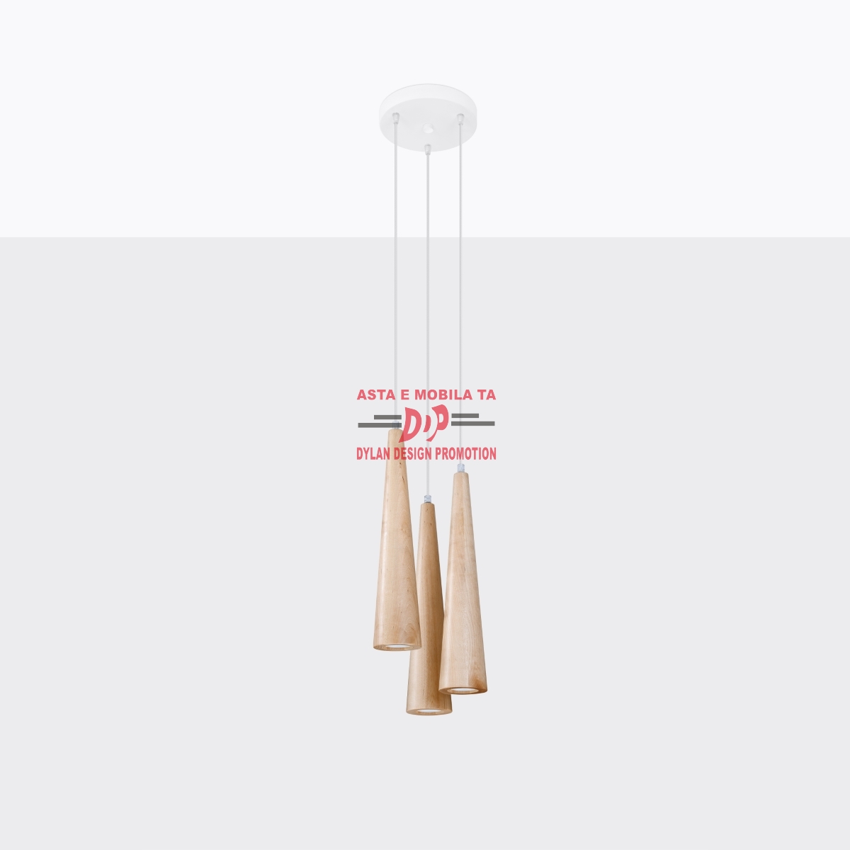 Lampă suspendată SULA 3P lemn natural