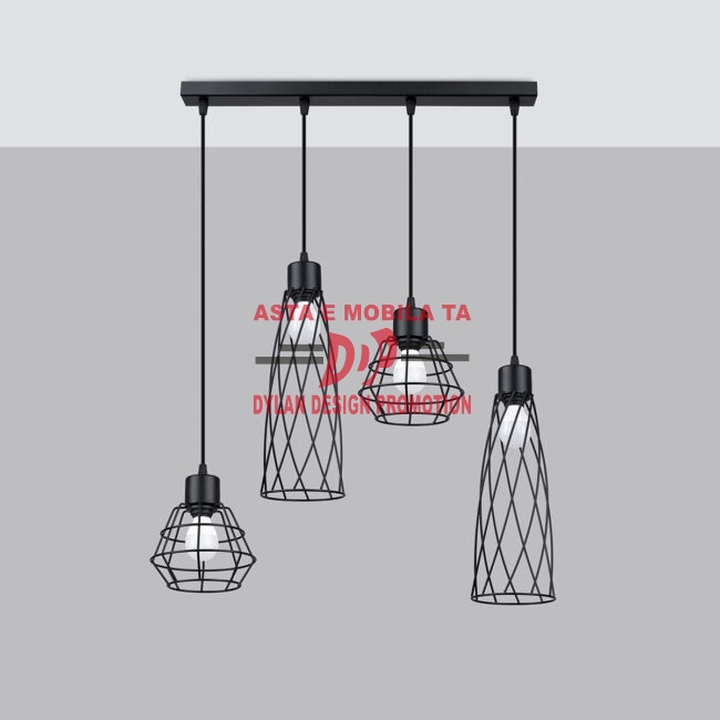 Lampă suspendată SUBA 4L negru