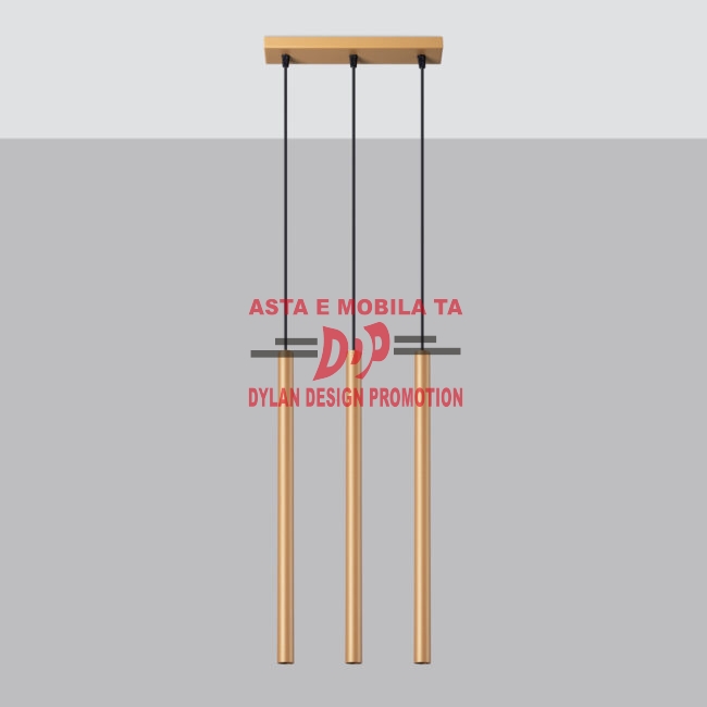 Lampă suspendată PASTELO 3L aur