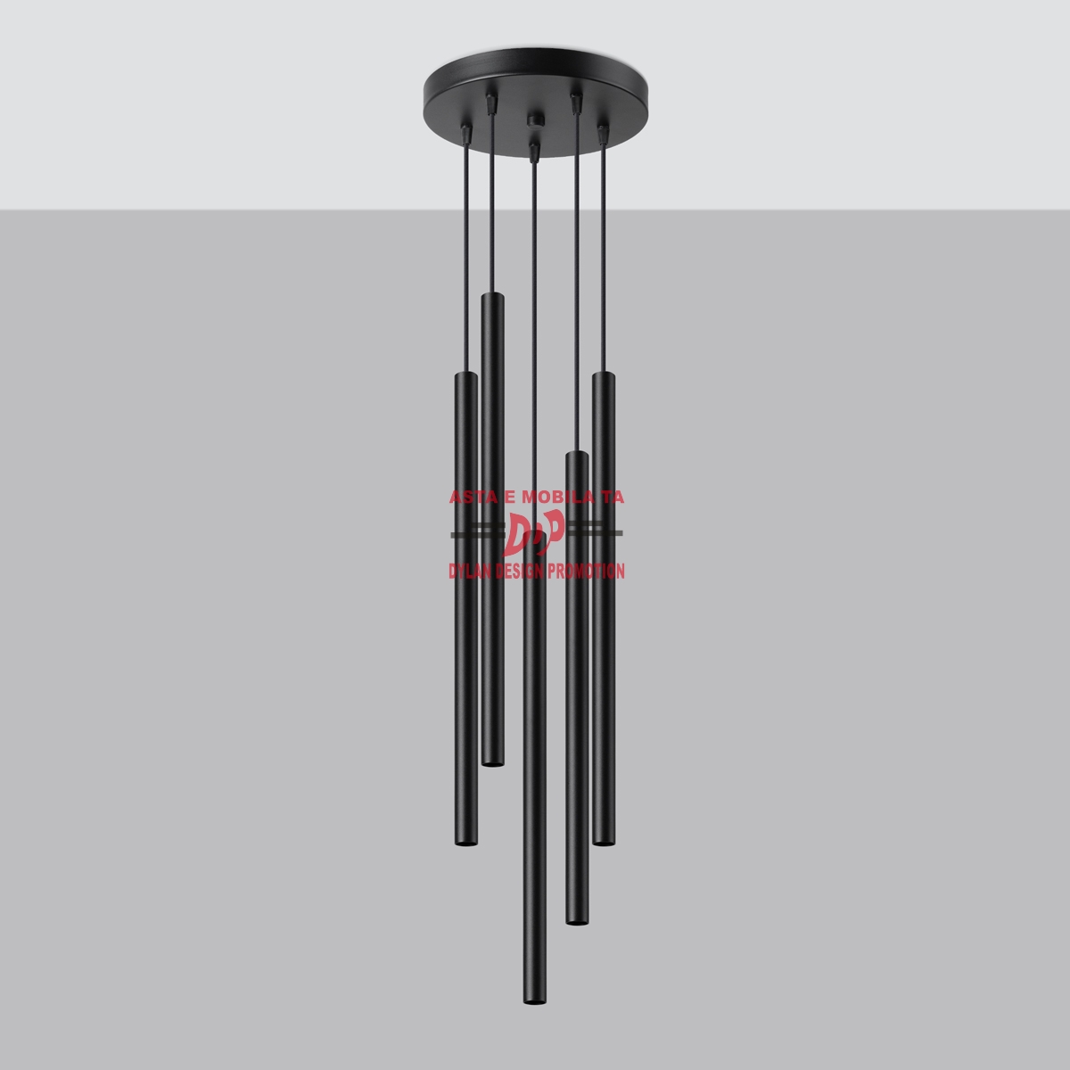 Lampă suspendată PASTELO 5P negru