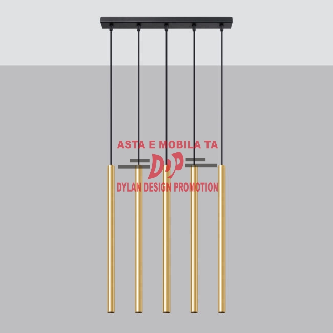 Lampă suspendată PASTELO 5L aur lustruit